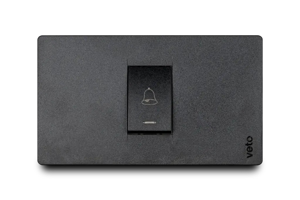 Pulsador De Timbre Simple Negro Premium