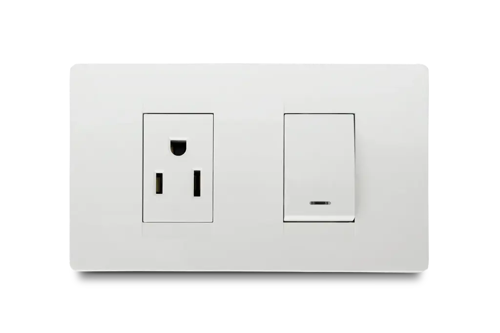 Toma Mixto Interruptor+Toma Blanco Veto Premium