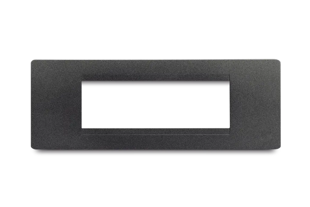 PLACA 6H NEGRA CON BASTIDOR Y CAJETIN PLASTICO  PREMIUM