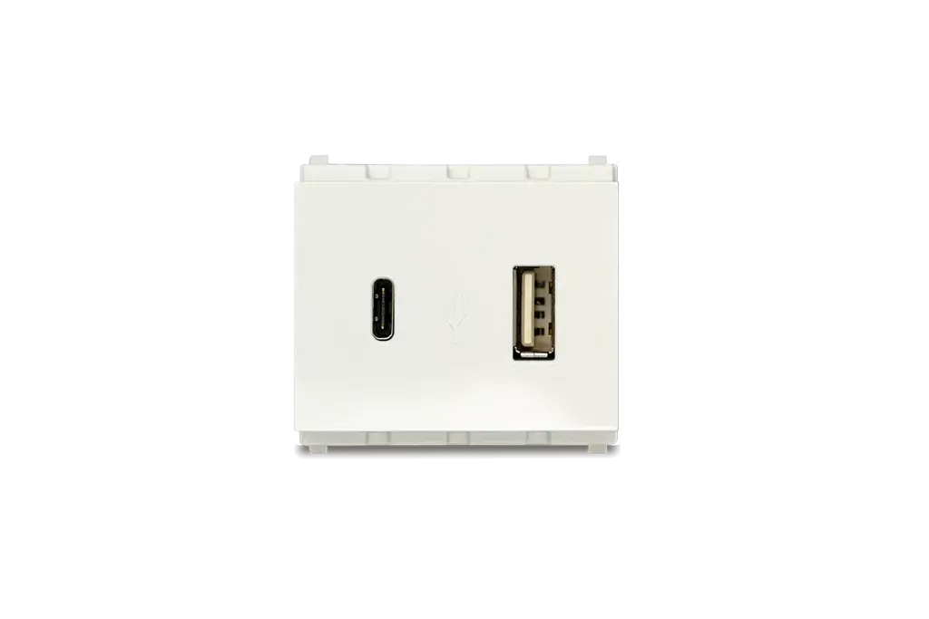Placa Usb A+C Modulo (Blanco) Premium