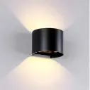 Aplique Pared Bid. Led Ext. Redondo Ajust. 2X3W 3K 14X9.5Cm Negro Ip65