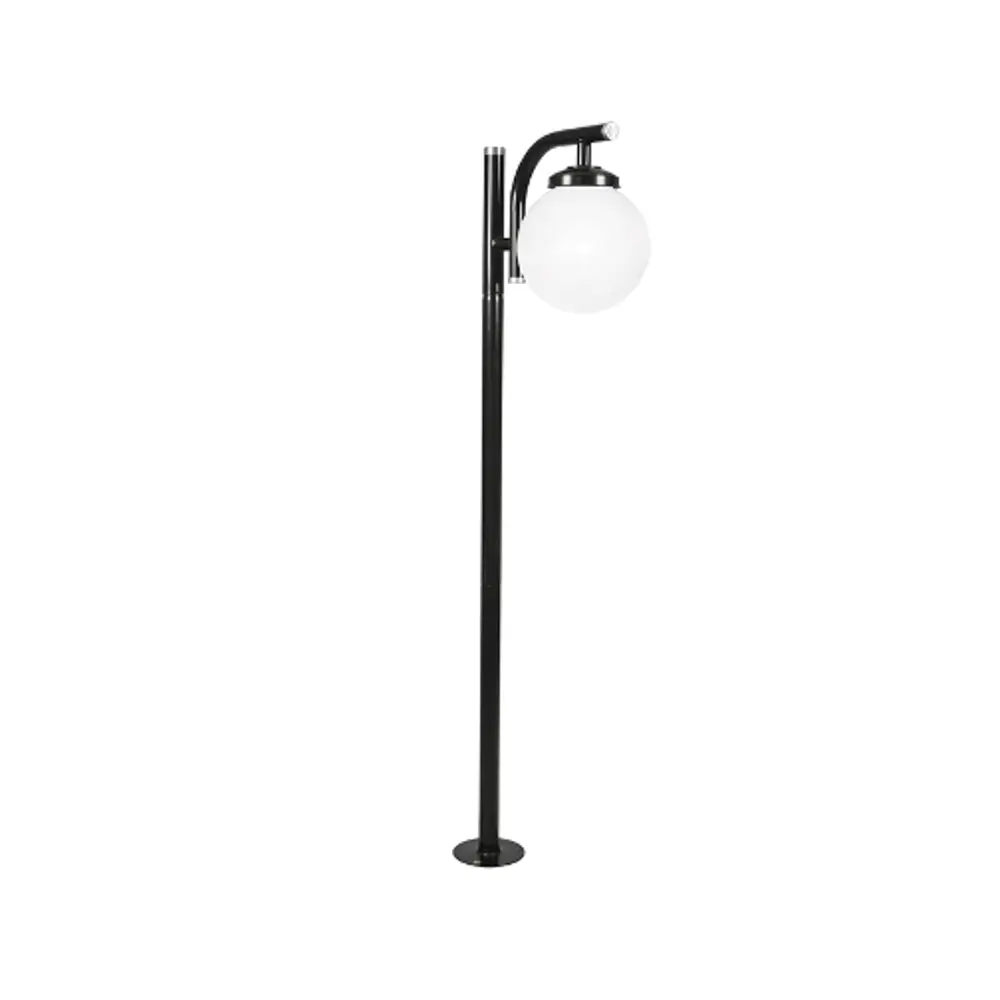 Farol Pie 1L E27 T/Gobo Aluminio Negro+Polietileno Blanco (1740Mm)