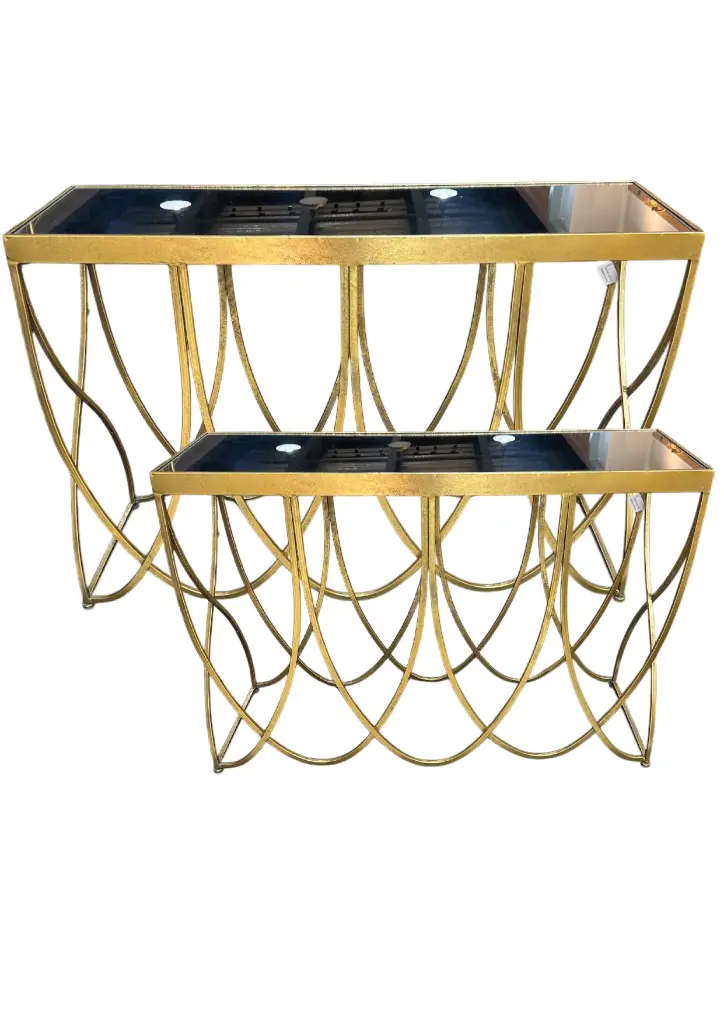 Consola Dorada X2 - 121X38X78CM/ 100.5X31X71CM