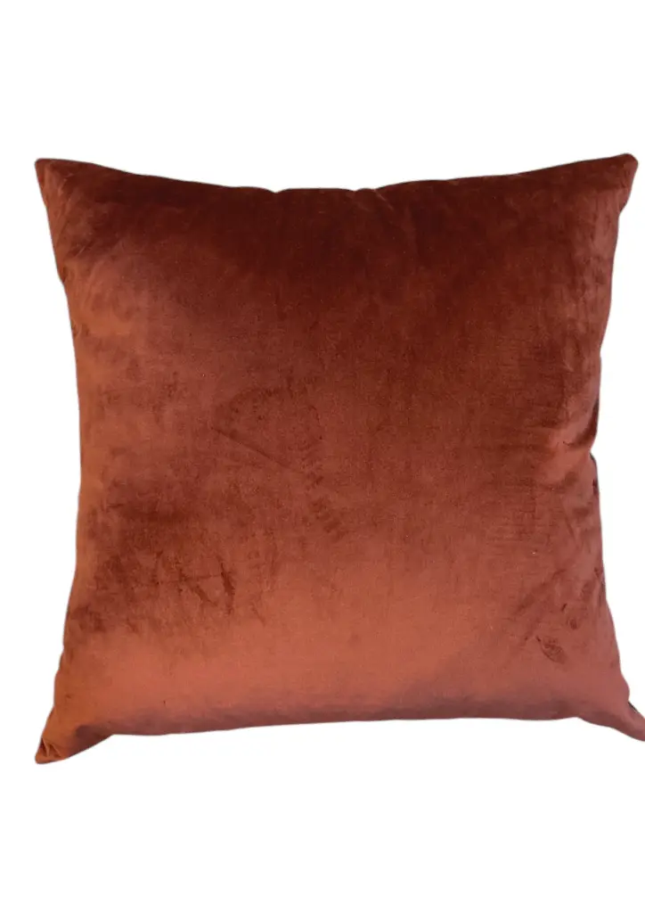 Cojín Terciopelo Llano Terracota- 45X45