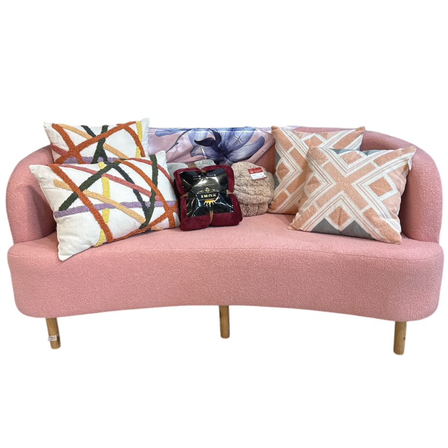 Sofá 3 Puestos Rosa