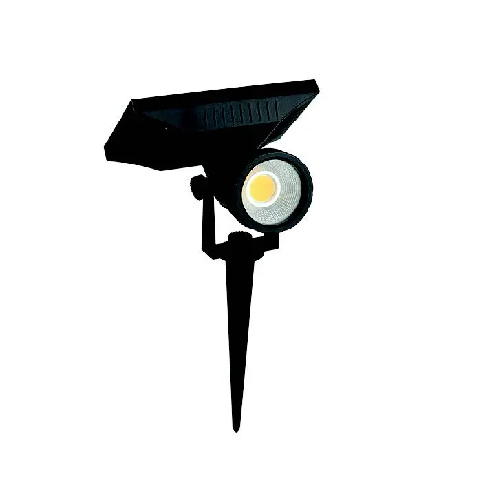 Spot Estaca Solar Led Plastico Negro 2W 3K 50Lm Ip65