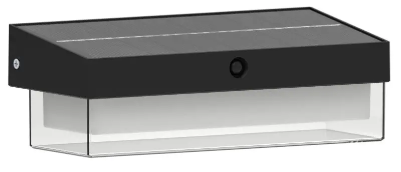 Aplique Pared Solar Led T/Farol Rectan. C/Sensor Mov. 3k 1000lm (121x96x264)mm IP65