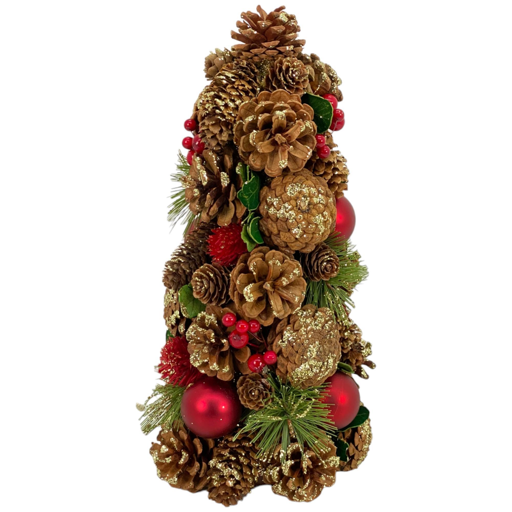ARREGLO NAVIDAD PINOS - MEDIDAS: 15.5X15.5X31CM