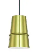 Lamp. Colg. 1L E27 T/Campana Alum. Dorado+Blanco (D200xH300)mm