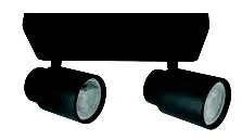 Spot Gu10 2L Movil Con Base Negro Moderno