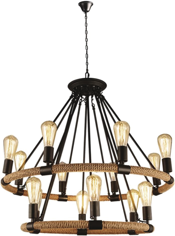 Lamp. Colg. 8L+6L E27 Aro Soga (800X600Mm)