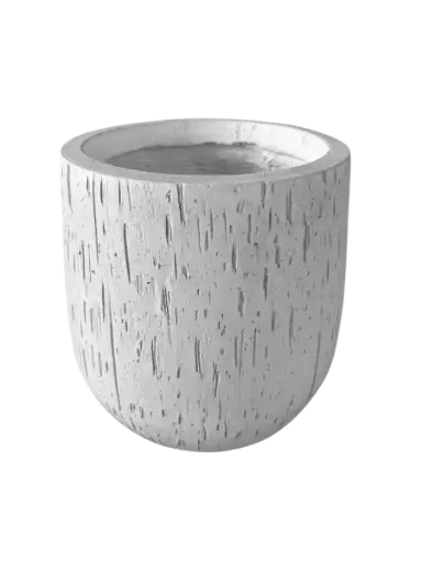 [155164] Maceta Fibra Barro Redonda Pequena (22x22x22)cm P117 Anti Blanco