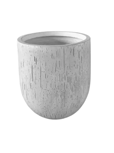 [155165] Maceta Fibra Barro Redonda Pequena (32x32x32)cm P117 Anti Blanco