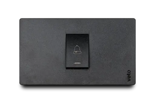 [PRE30388] Pulsador De Timbre Simple Negro Premium