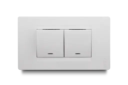 [PRE29146] Conmutador Doble Premium Balancin Ancho Blanco