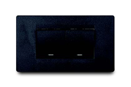 [PRE30036] Conmutador Doble Balancin Ancho Negro Premium