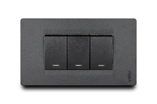 [PRE30234] Interruptor Triple Negro Veto Premium