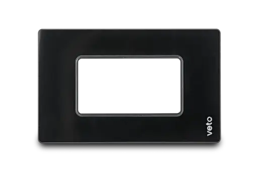 [PRE29580] Placa Toma C/Bast Vidrio Negro Premium Stilo