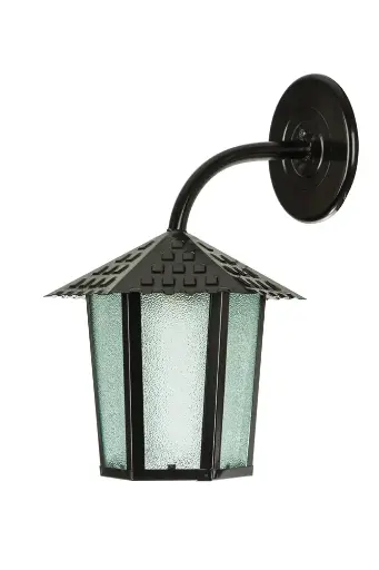 [022330] Farol Pared 1L E27 Hex. Negro (190x200)Mm
