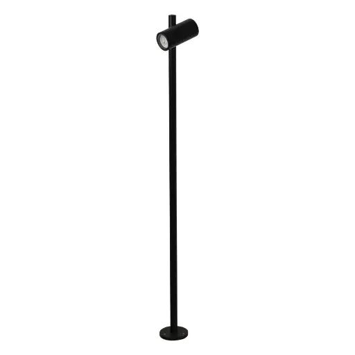 [034045] Farol De Pie 1L Gu10 Movible Aluminio Negro (1100Mm)