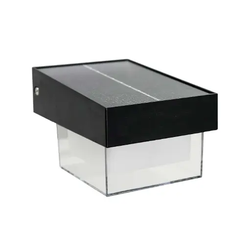 [035017] Aplique Pared Solar Led T/Farol Cuadrado C/Sensor Mov. 3k 400lm (101x88x144)mm IP65