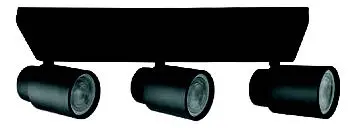 [032130] Spot Gu10 3L Movil Con Base Negro Moderno