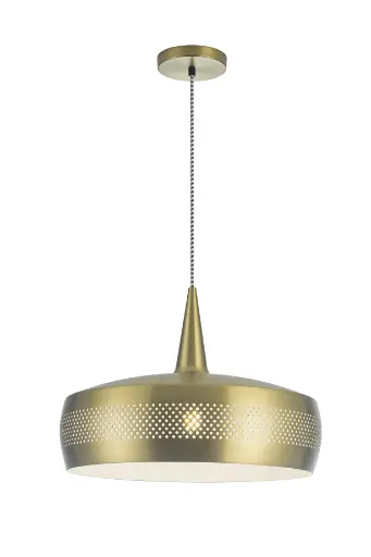 [200178] Lamp. Colg. 1L E27 Aluminio Cobre+Blanco (D430X280Mm)