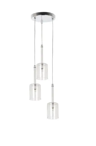 [020062] Lamp. Colg. 3L G9 Vidrio 28X15Cm Copas Base Recta