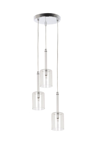 [020061] Lamp. Colg. 3L G9 Vidrio 28X15Cm Copas Base Redonda